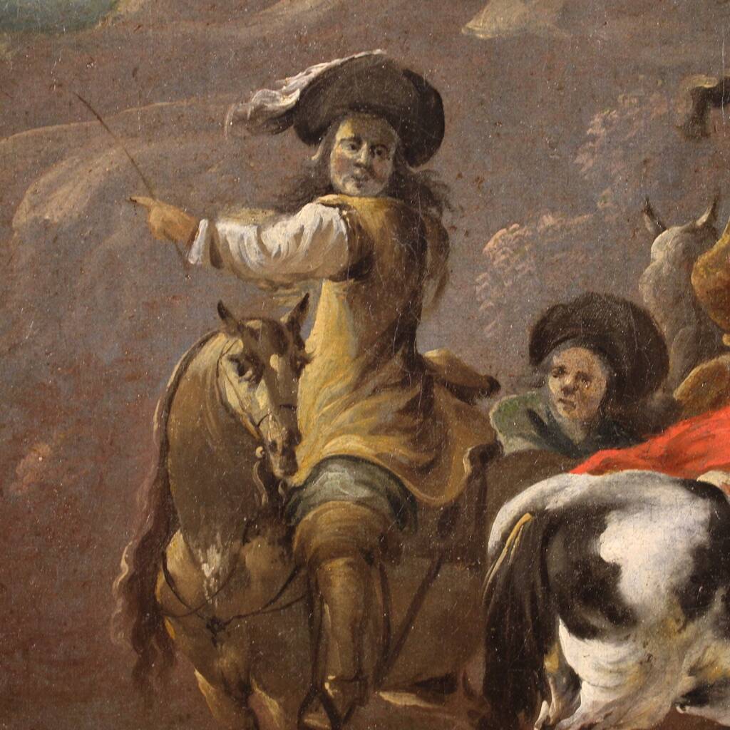 Flemish painting from the 17th century, hunting scene