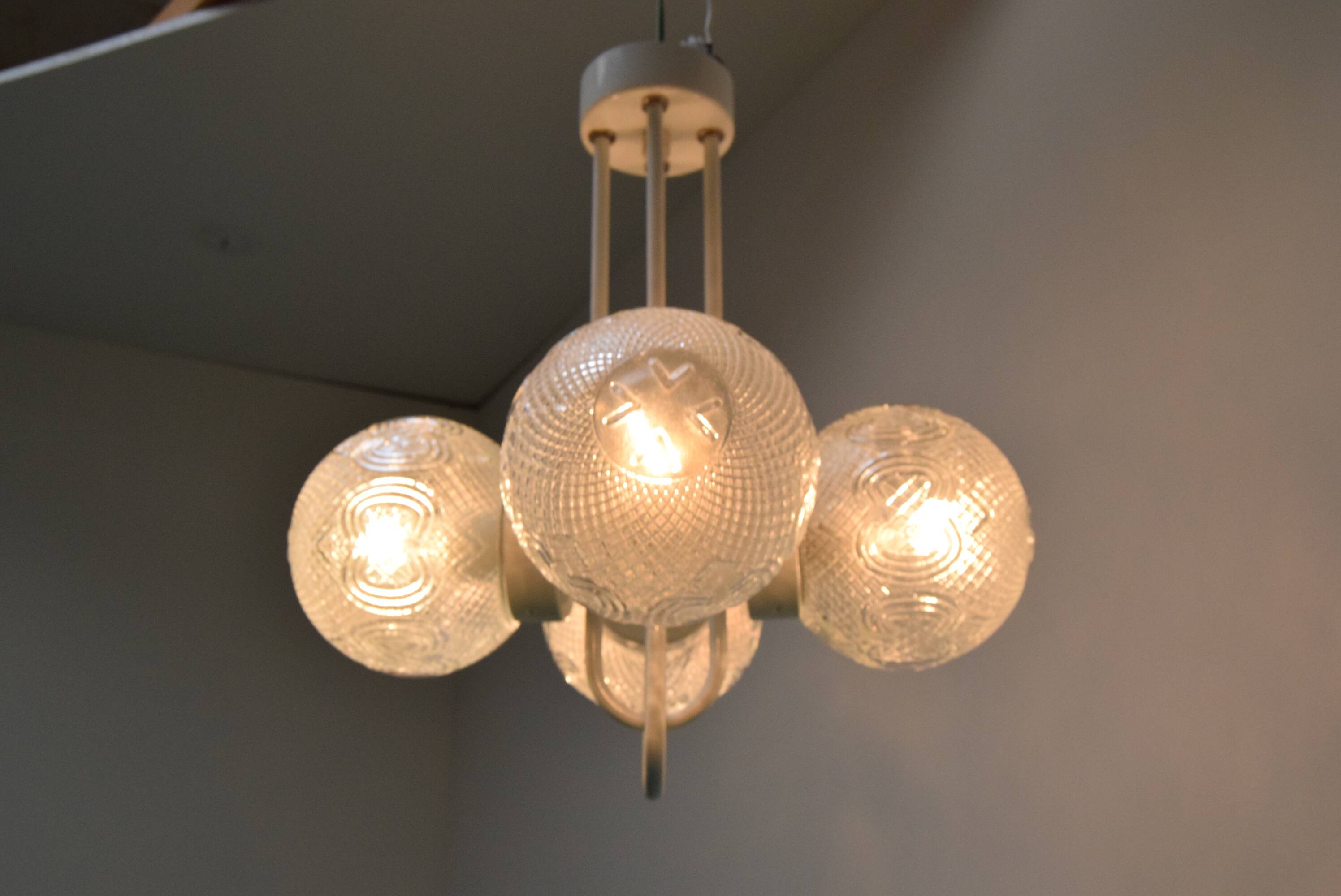 Mid-century Designed Chandelier by Jilove u Decina, 1970's.