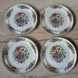 4 antique Sarreguemines plates, "Eclat" pattern