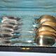 Set of 6 silver-plated coffee spoons Goldsmith Boulenger tulip frieze decoration 14cm
