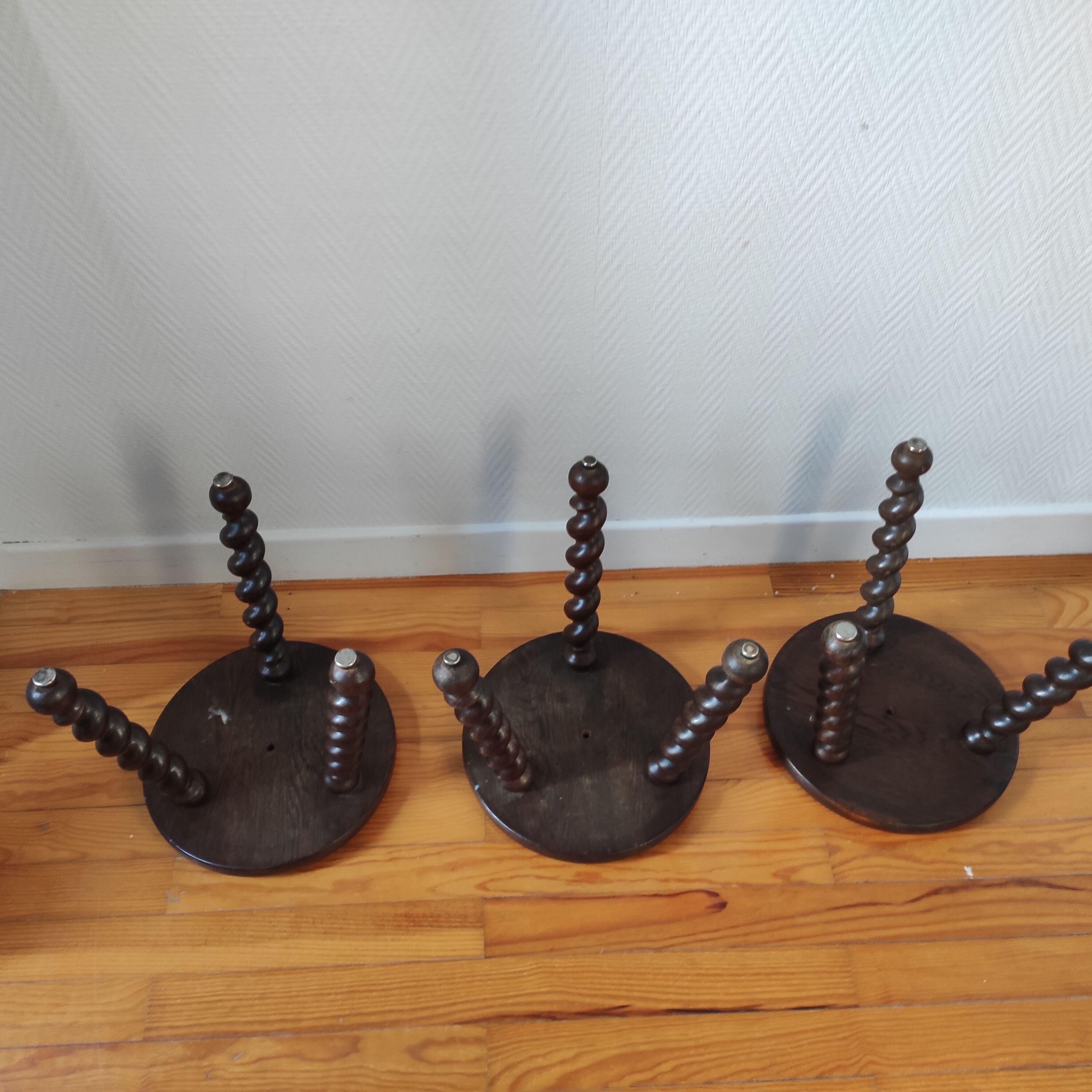 Brutalist tripod stools