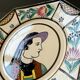 Octagonal plate from Quimper pottery - HB Henriot - Breton character