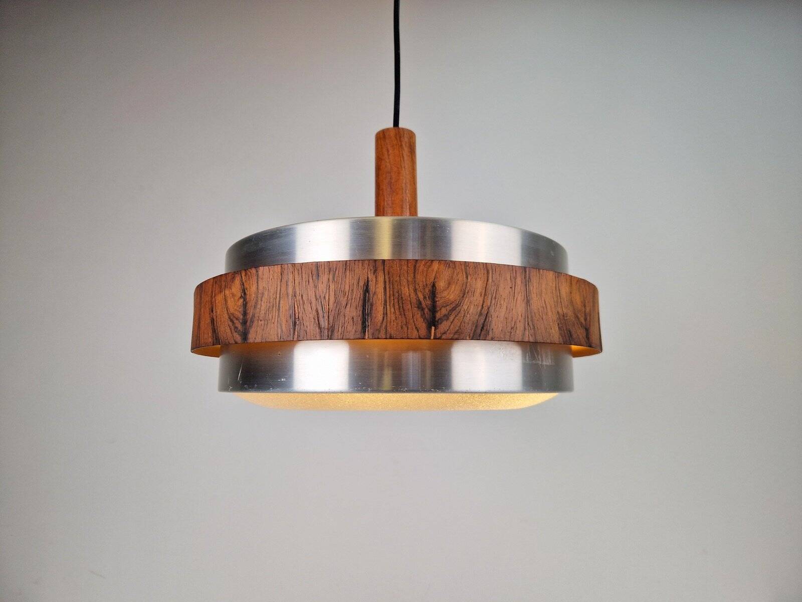 Vintage Scandinavian Pendant Lamp in Teak, 1960s