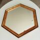 Miroir vintage hexagonale bohème chic en bois doré