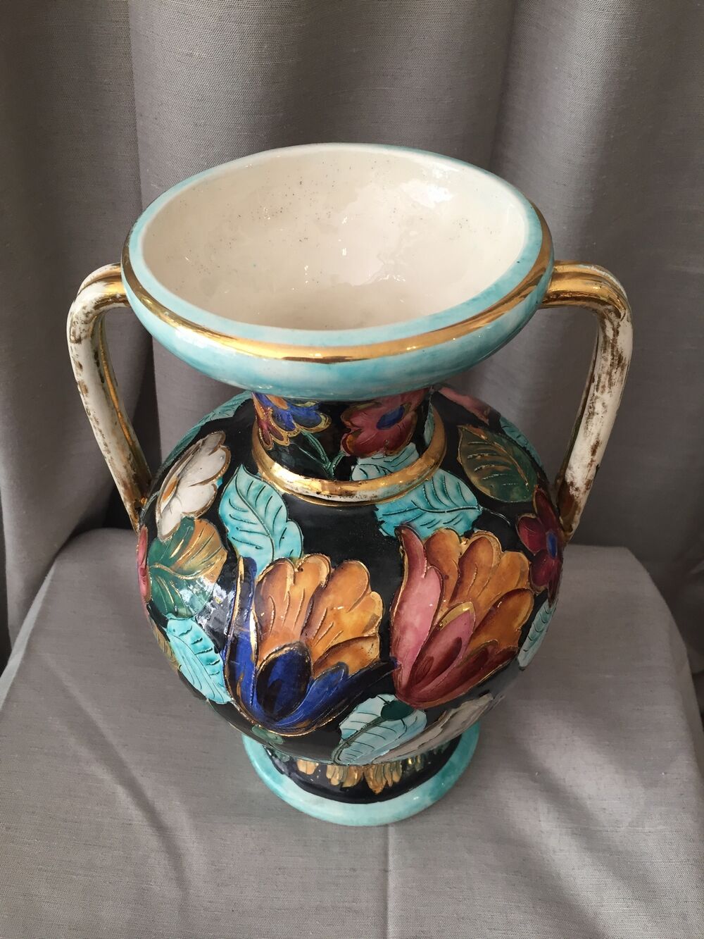 Vase amphore monaco a decor floral