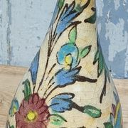 Bouteille en céramique siliceuse Iznik Turquie à décor floral 19ème siècle