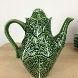 Ceramic cabbage tea set, 6 cups, teapot