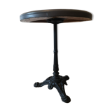 Bistro table 1930 foot cast iron and wooden tray