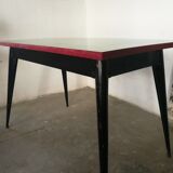 Tolix table, metal kitchen table, compass feet