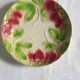 Six slip plates with strawberry decoration