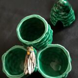 Mustard, salt and pepper shaker - 70s - Cicada ceramics