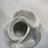 White porcelain rose shaped candle holders