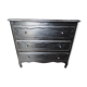 Commode 3 tiroirs de style louis XV avec ses boutons en acier