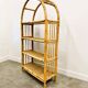 Boho chic arched bamboo shelves 1970s MCM Italian Dal Vera freestanding bookcase