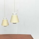 Glass and metal suspensions from the Mid-Century period, set of 2.