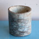 Blue raku ceramic cylindrical vase