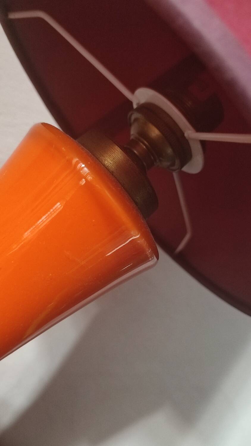 Orange opaline lamp