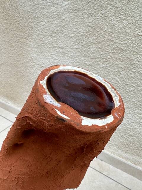 Painted organic shape vase