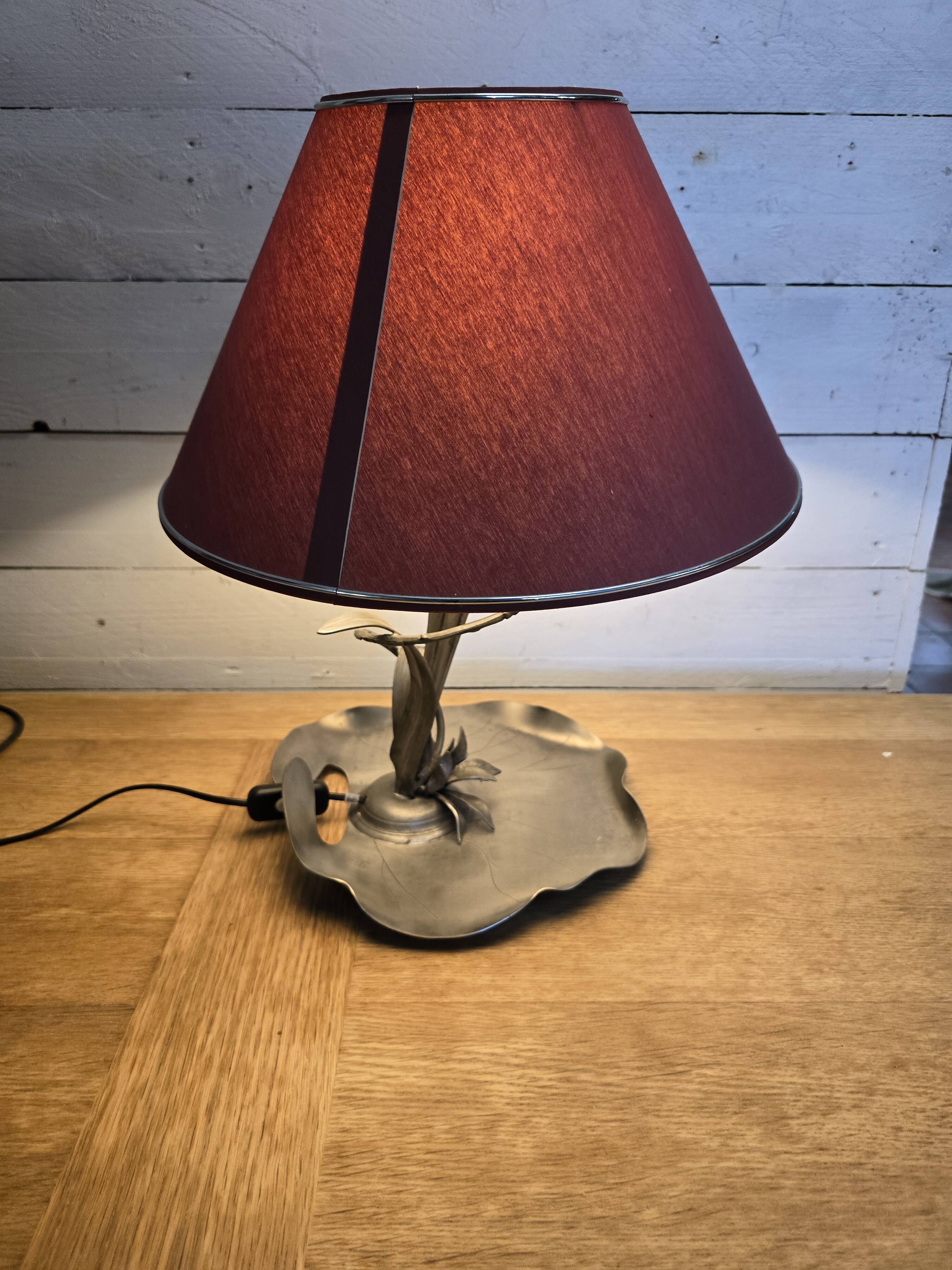 Lampe art déco en étain des années 1930