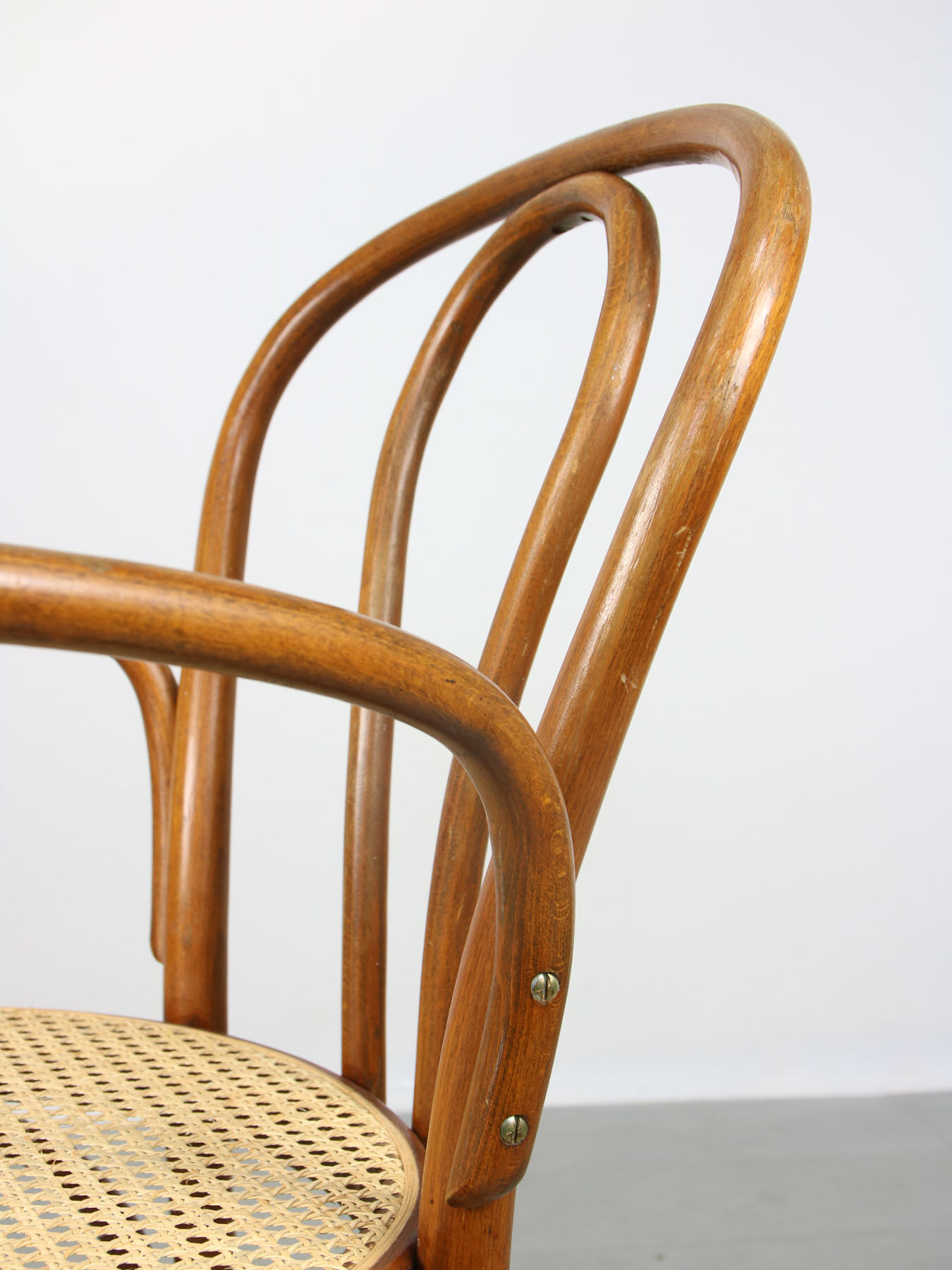 Vintage Bentwood Wide Seat and Arms Bistro Chair