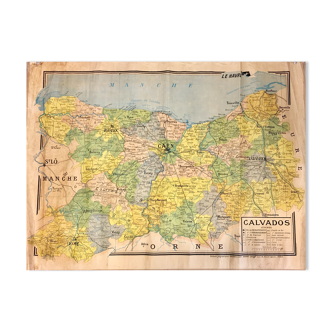 Old map of the Calvados editions Lesot