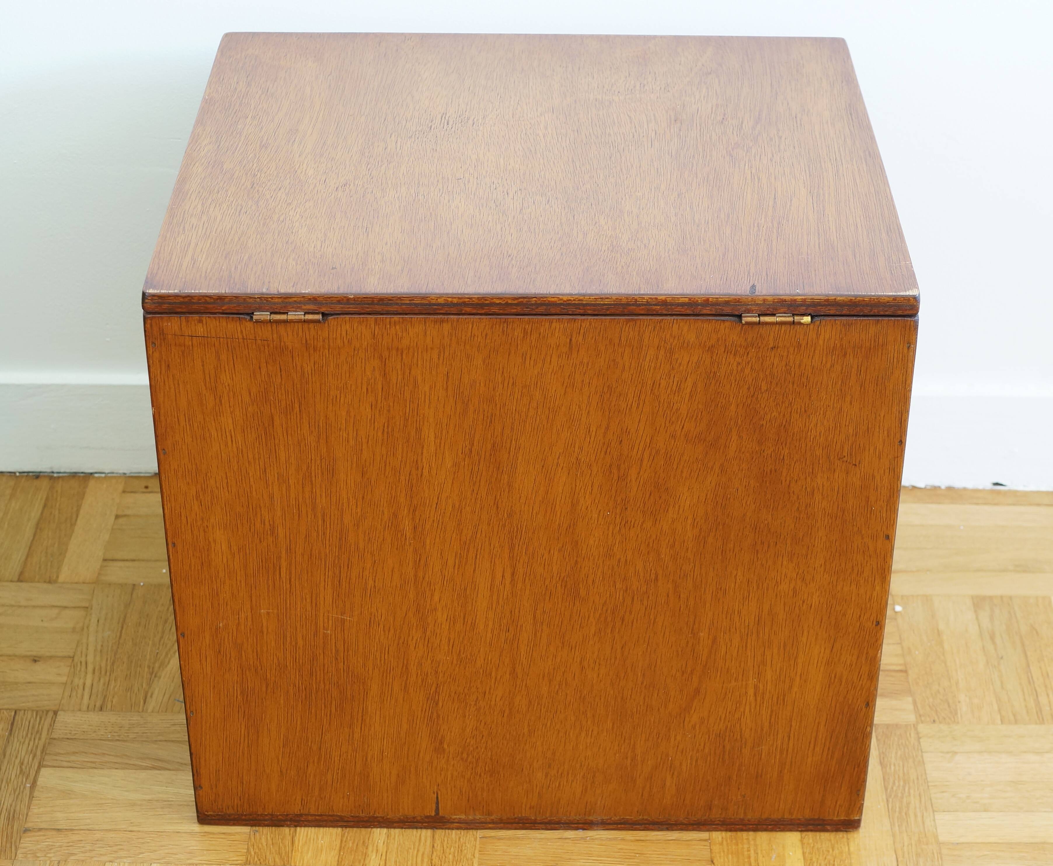 Large wooden box with brass handles