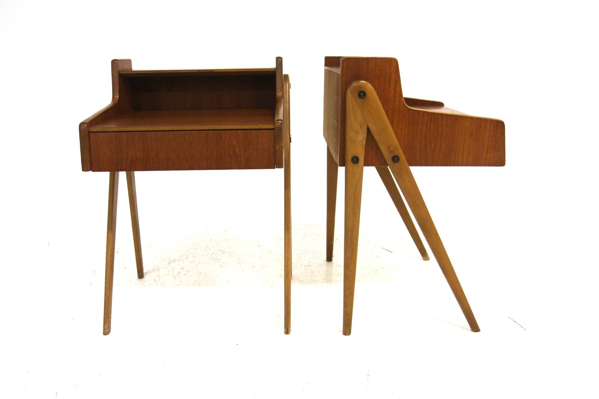 Set of 2 teak bedside tables, Sweden, 1950