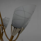 Mid-Century Wood & Glass Chandelier by Dřevo Humpolec, 1960s