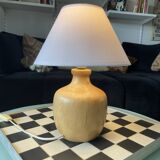 Lampe en bois d'orme tournée vintage