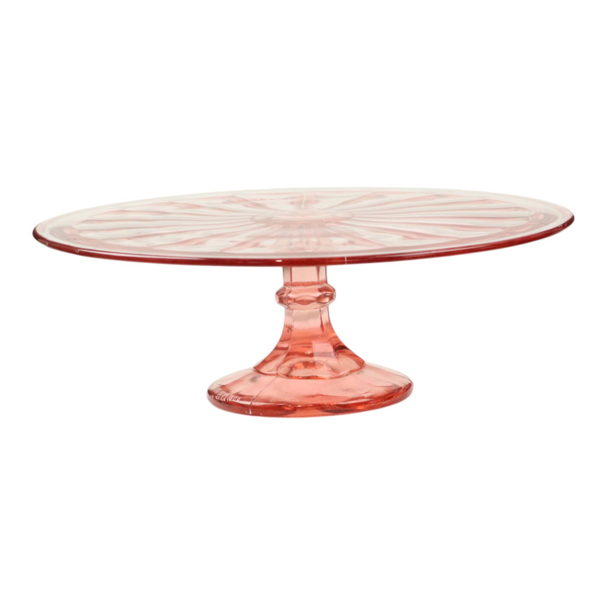 Pink Rosaline Art Deco Cake Stand Pastry Dish Scailmont