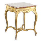 Antique French side table with marble tabletop from the 19th century