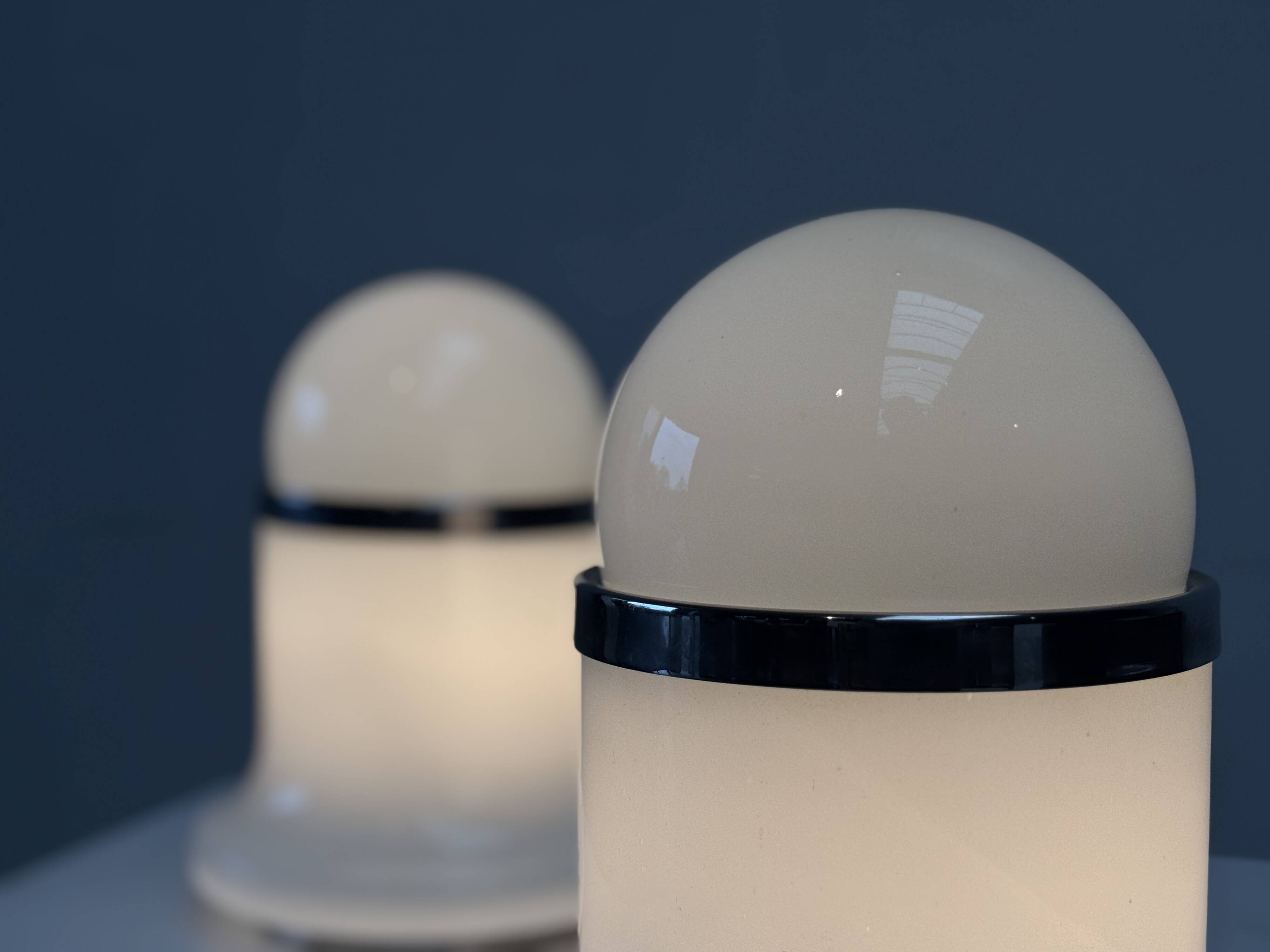 2 lampes de table en verre de Murano éditées par Reggiani
