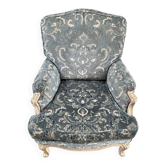 Fauteuils vintage club bergere style louis xv château lounge velours 1970s