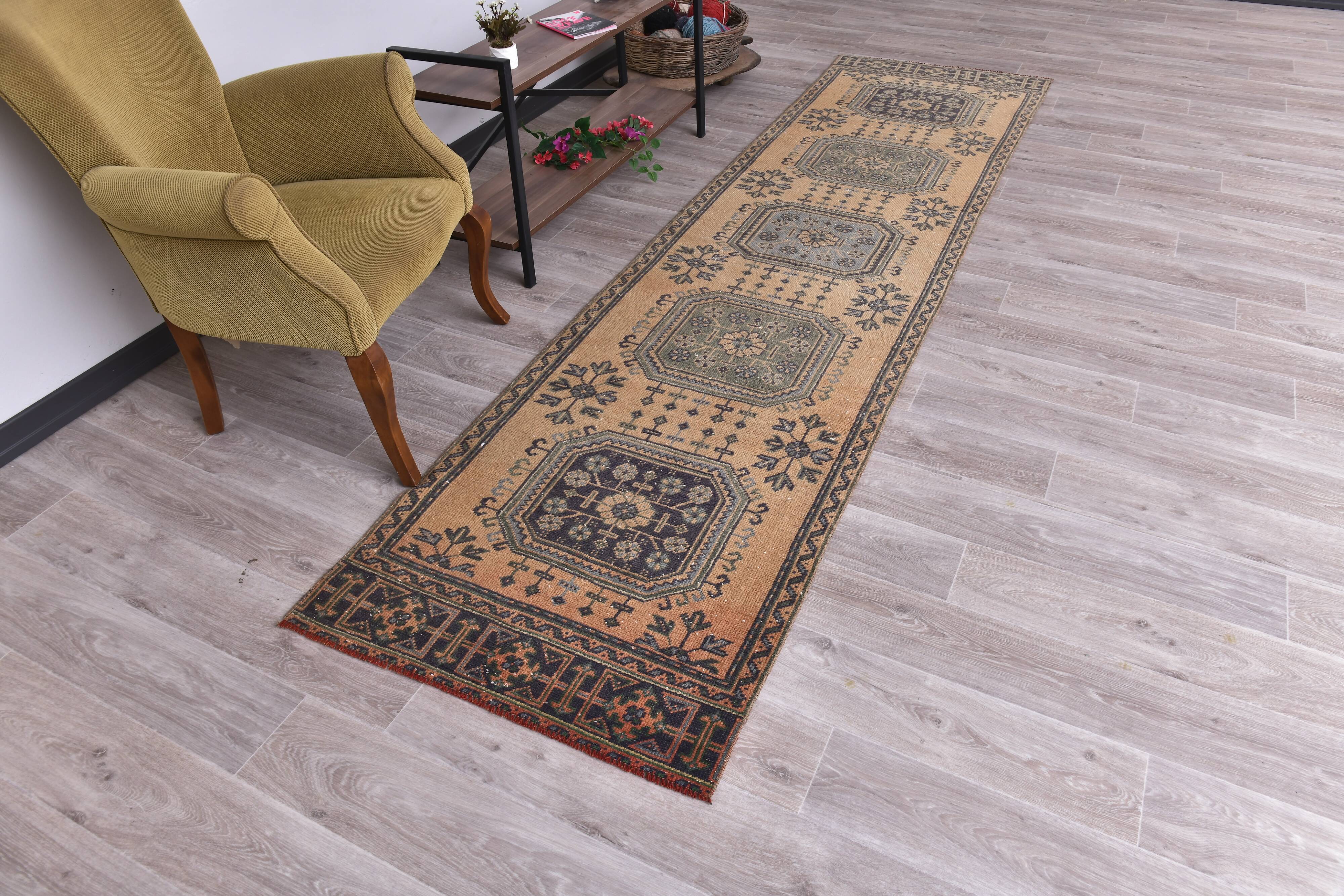 Orange & Navy Blue Turkish Runner Rug 87x337Cm SK 240636