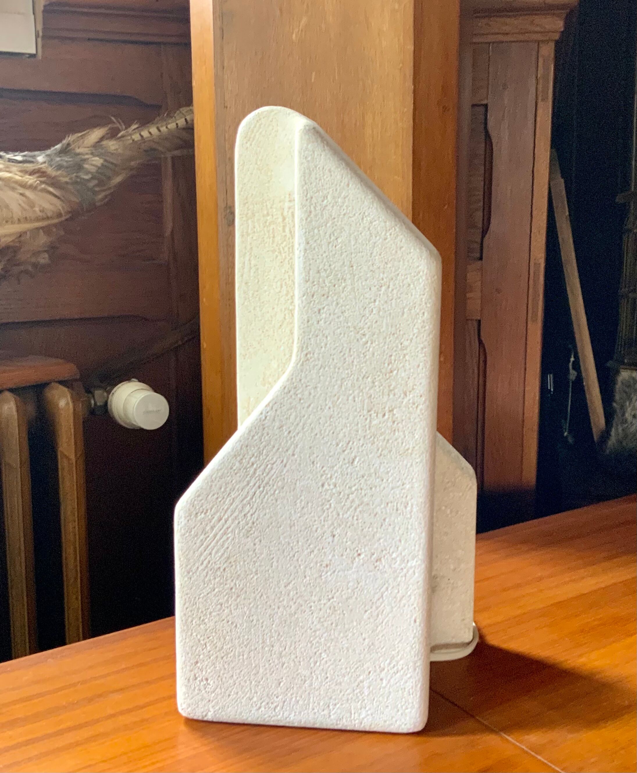 1970 carved stone lamp