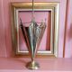Golden metal umbrella holder dog head