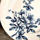 6 Lunéville flat plates in blue ironstone, "Azaléa" service.
