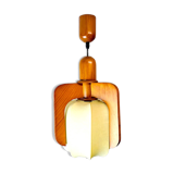 Portuguese mid century modern wooden hanging light