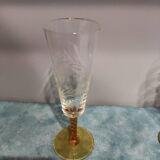 Four vintage stemmed glasses