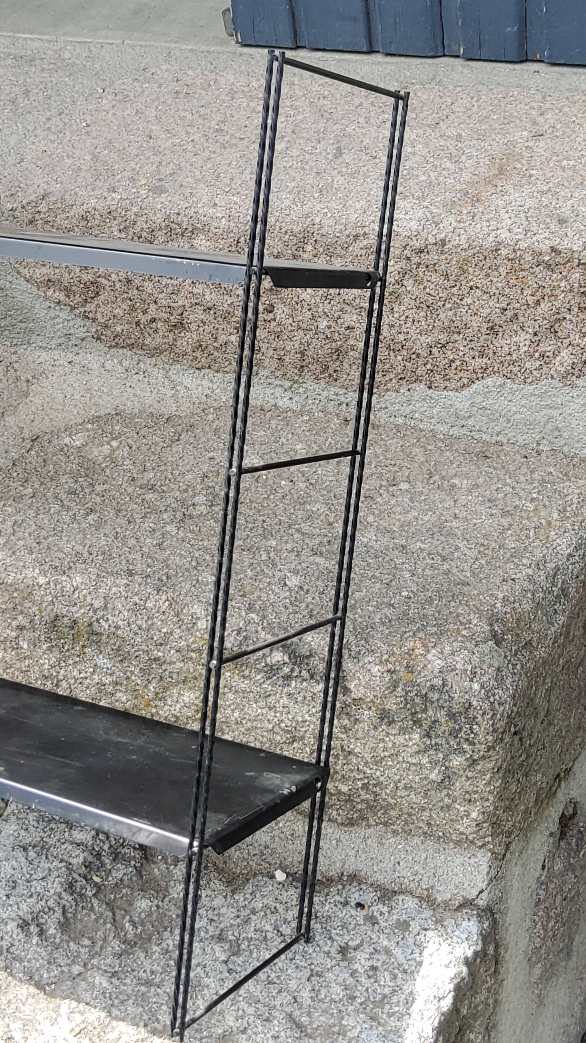 Vintage string wall shelf from the 60s in metal