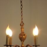 Beautiful Vintage French 4  Light Bronze Chandelier Acanthus Leaf Detail 3672