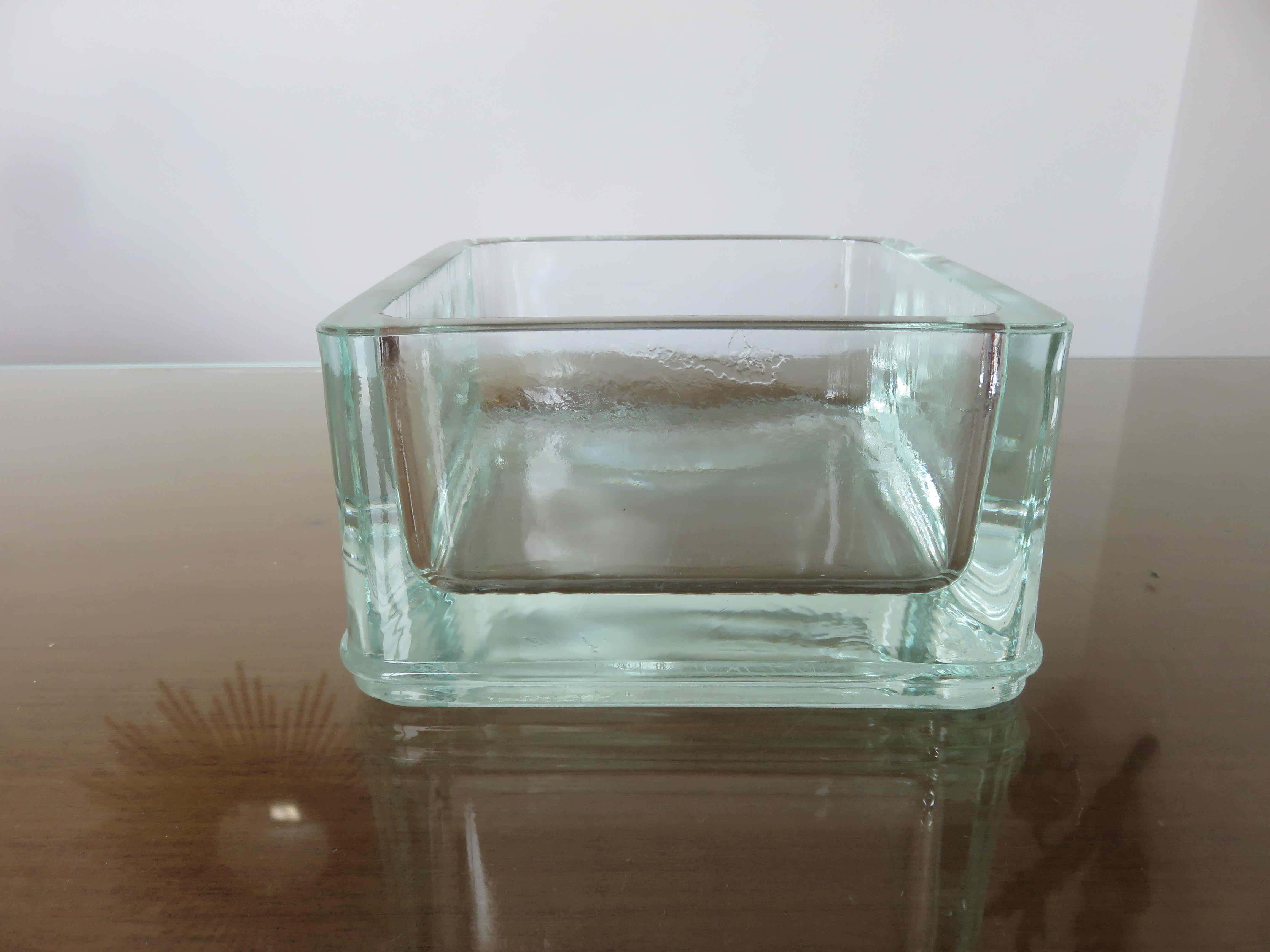 Glass pavé ashtray signed "lumax annealed" 40s 50s