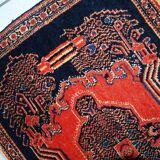 Paire de tapis antiques faits main Senneh persans 52cm x 80cm (1900s)