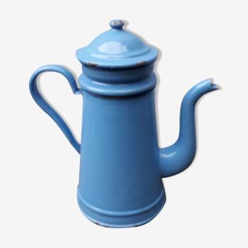 Blue enamelled coffee maker