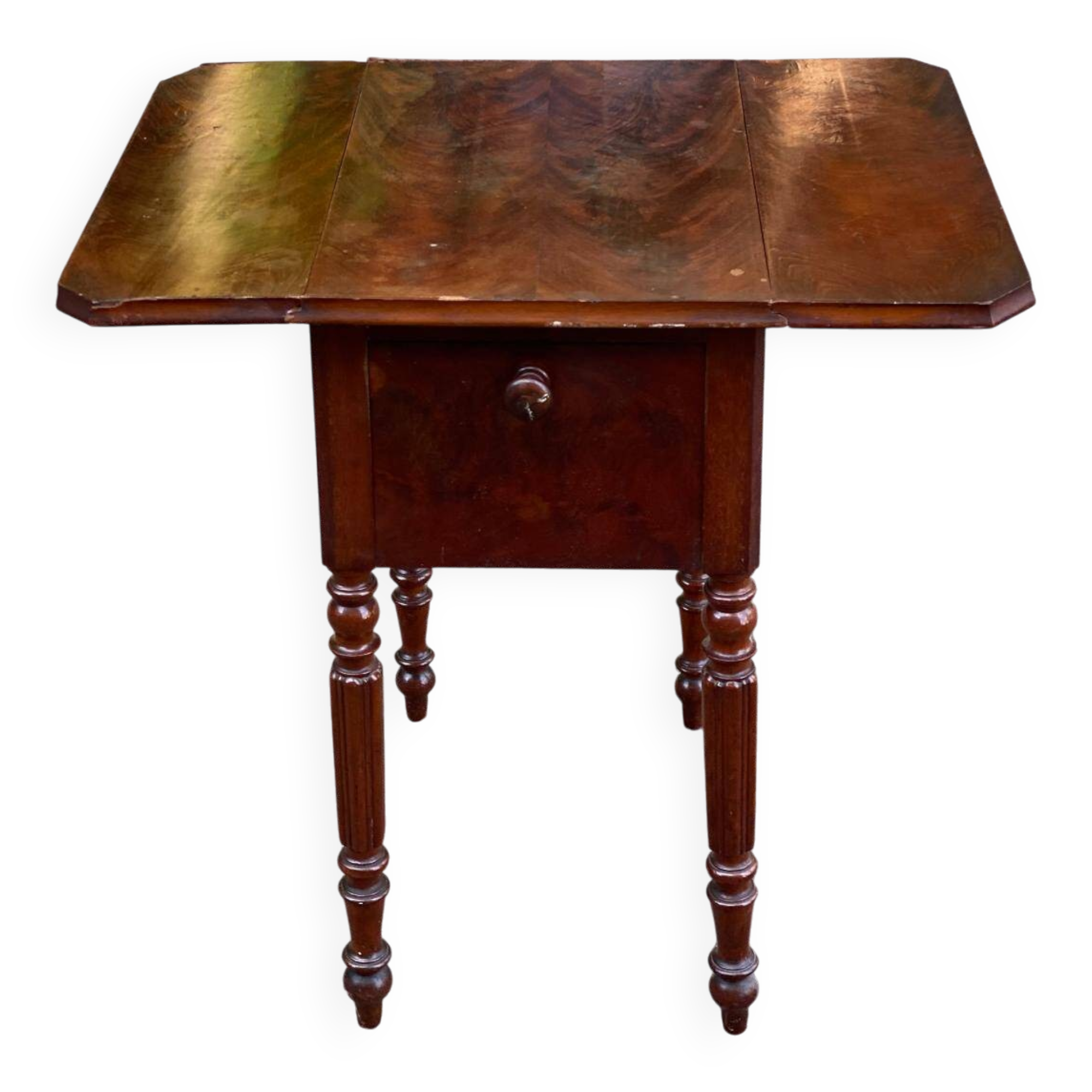 Victorian bedside table with shutters and drawers