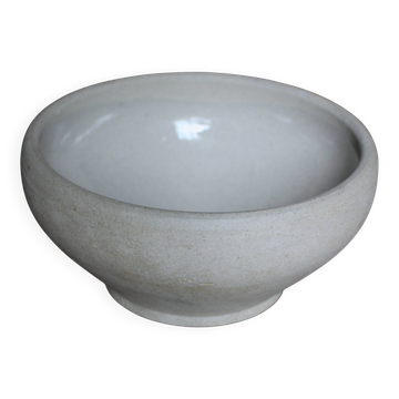Bowl Stoneware beige glazed interior artisanal vintage