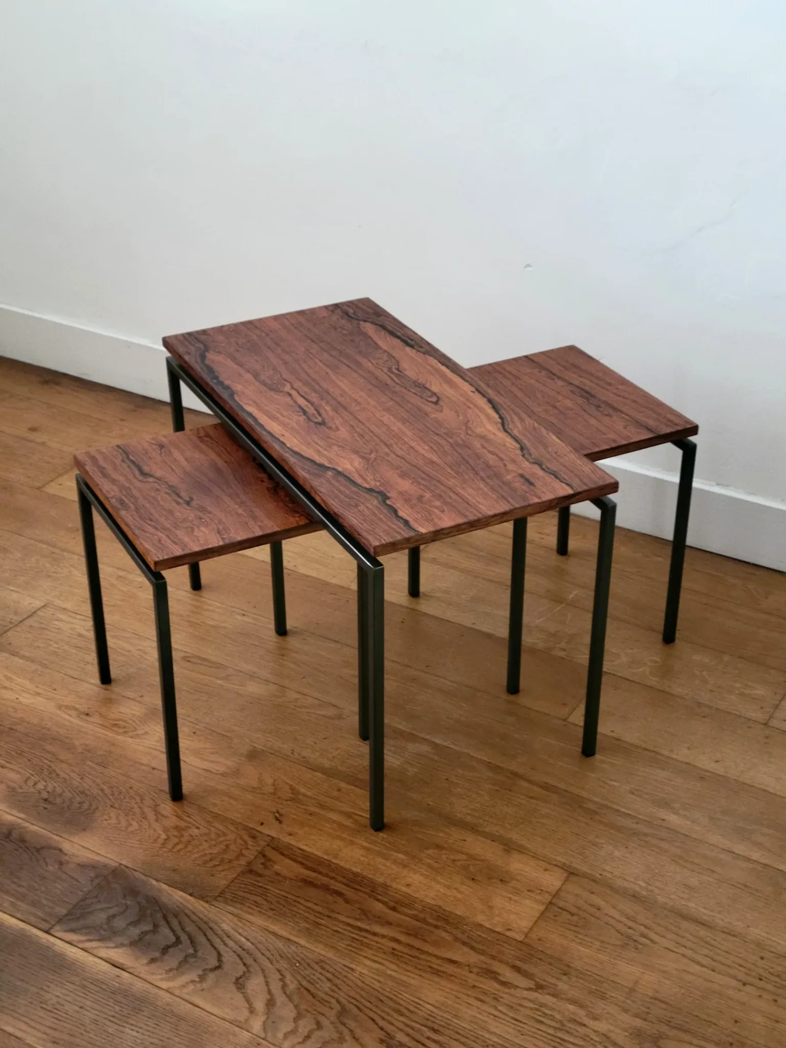 Rosewood nesting tables by Cees Braakman for Pastoe, 1960