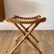 folding wooden stool bamboo style early 20th century