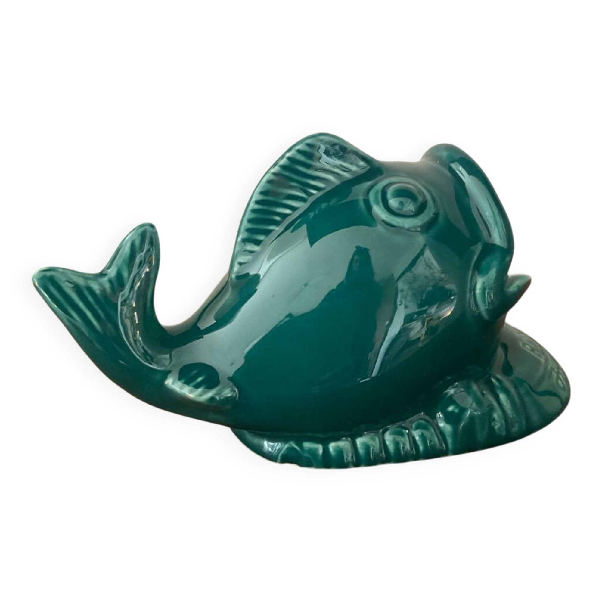 Vintage fish ashtray in majolica
