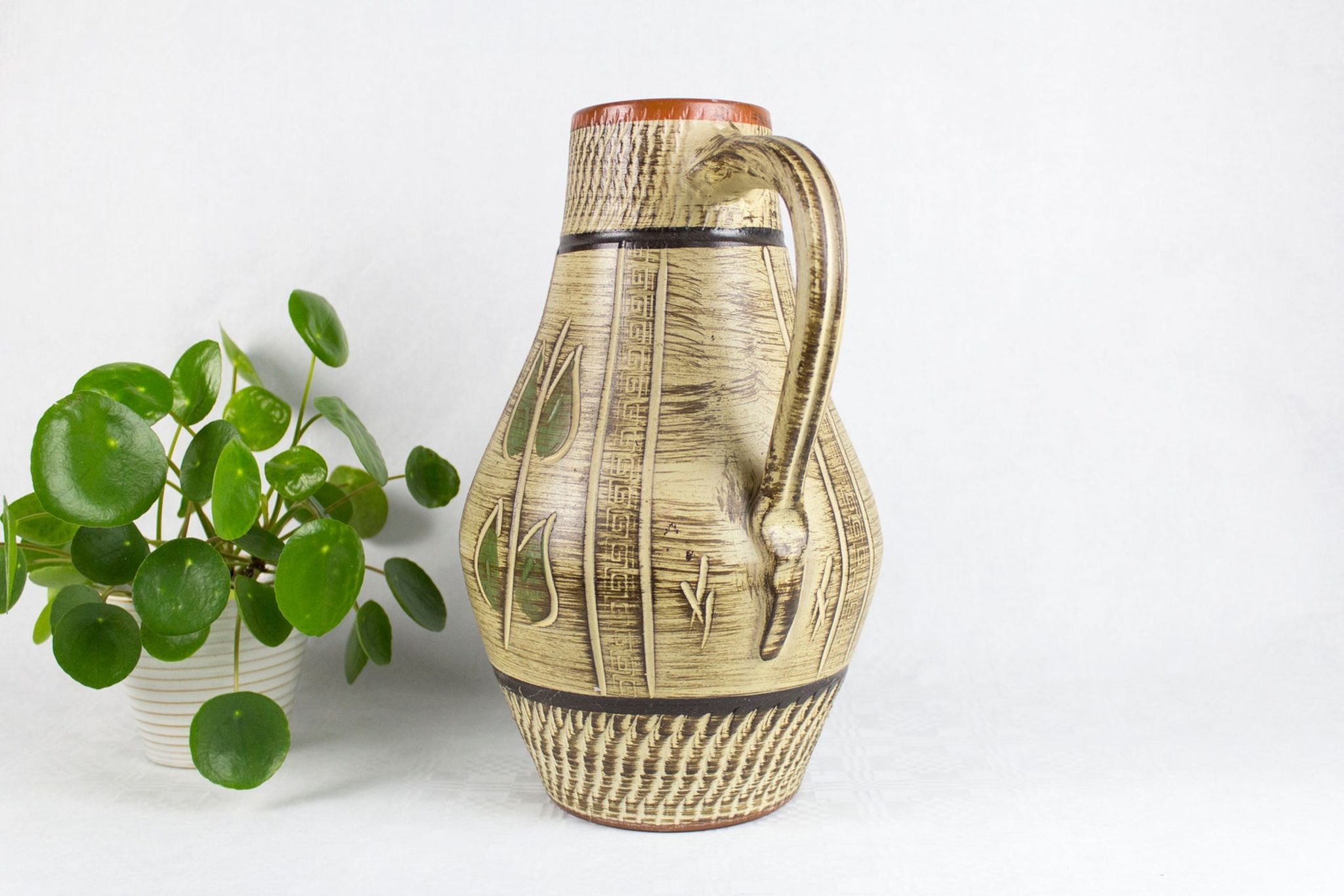 Vintage Ceramic Vase, West Germany, German pottery, Boho, Mid Century